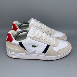 Lacoste Court Cage‎ White Leather Tennis Shoes Men's Sz 11.5